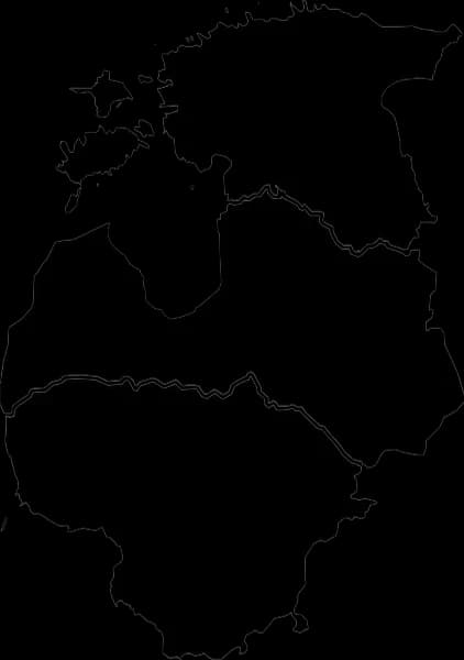 Map of the Baltic countries – Lithuania, Latvia, Estonia